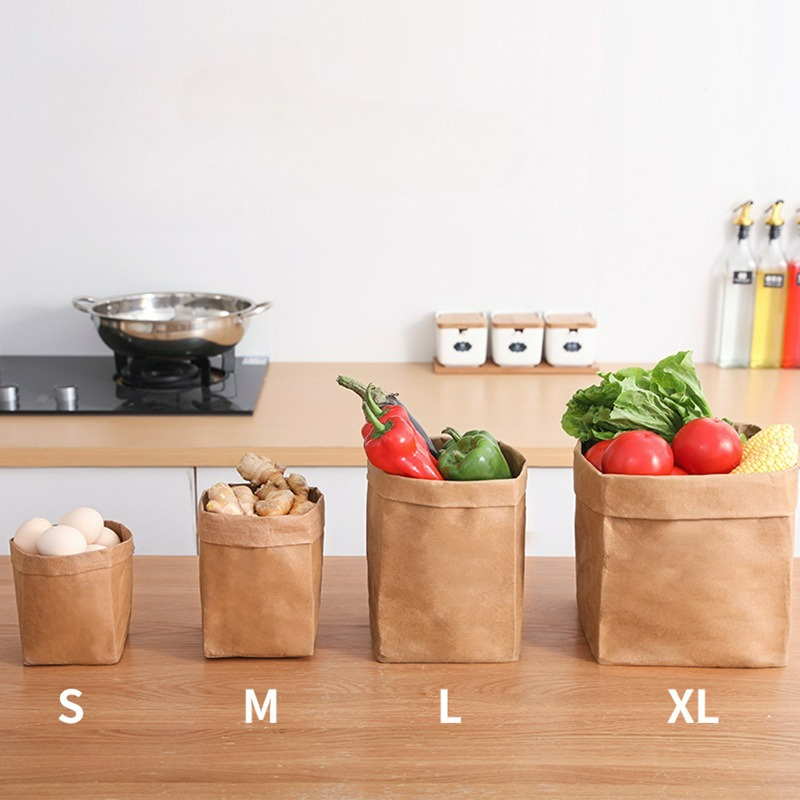 Food Storage Bags Reusable - 크라프트 종이봉투 세척 가능한 종이 보관봉투
