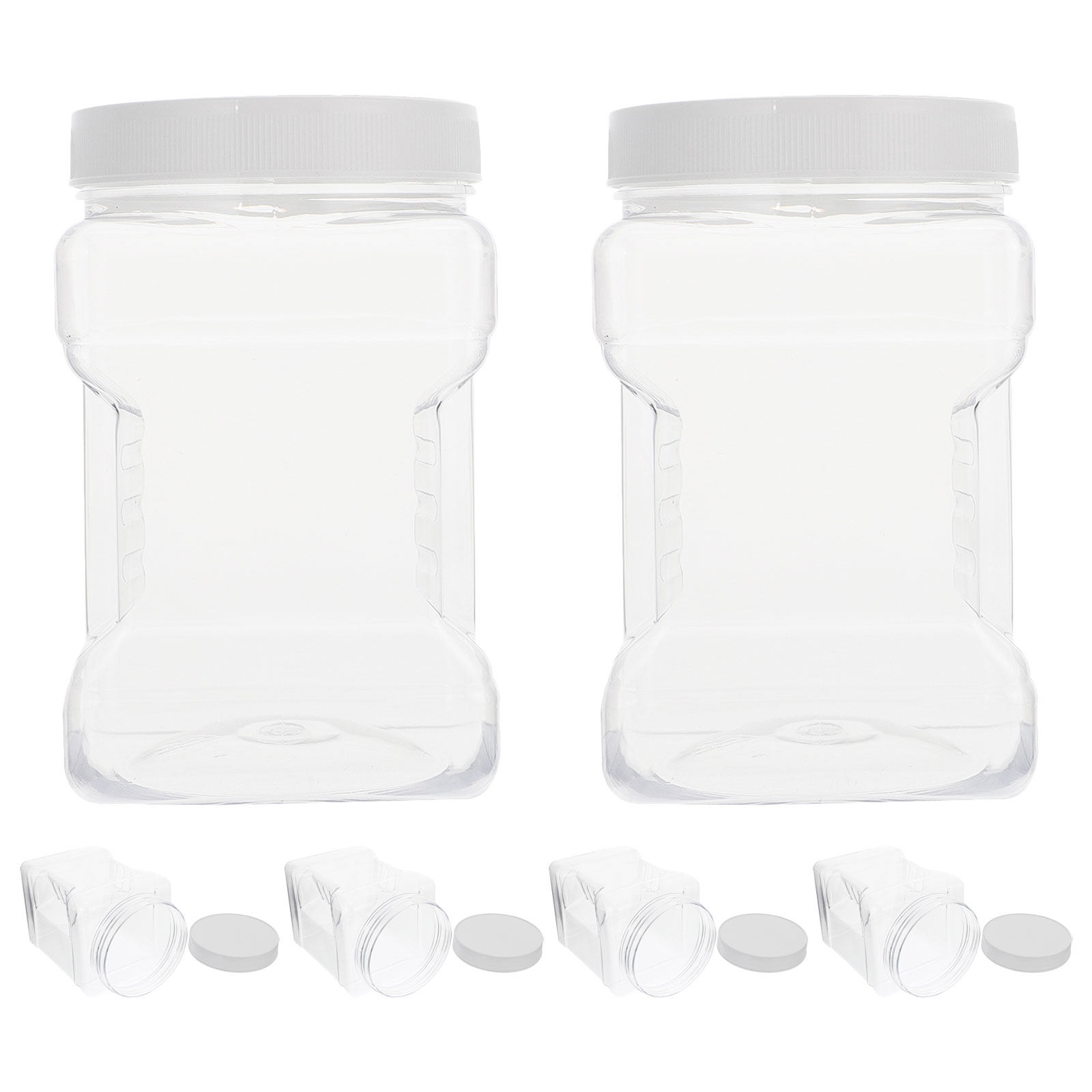Food Storage Plastic Container - 6개입 투명 보관 용기, 투명 사각형