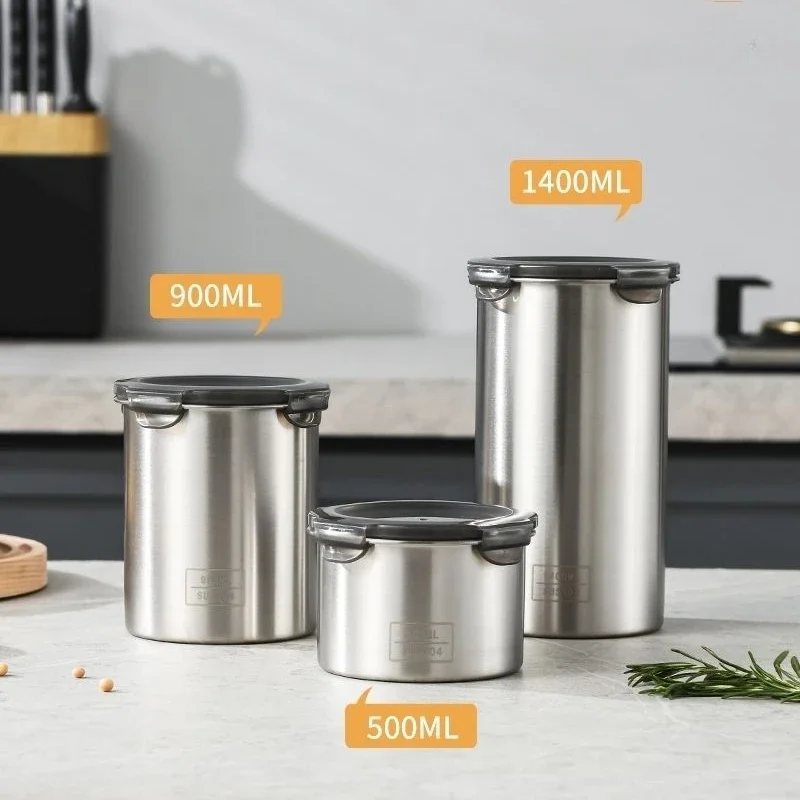 Food Storage Metal Box - 식품 보관용 스테인리스 밀폐 용기, 가정용