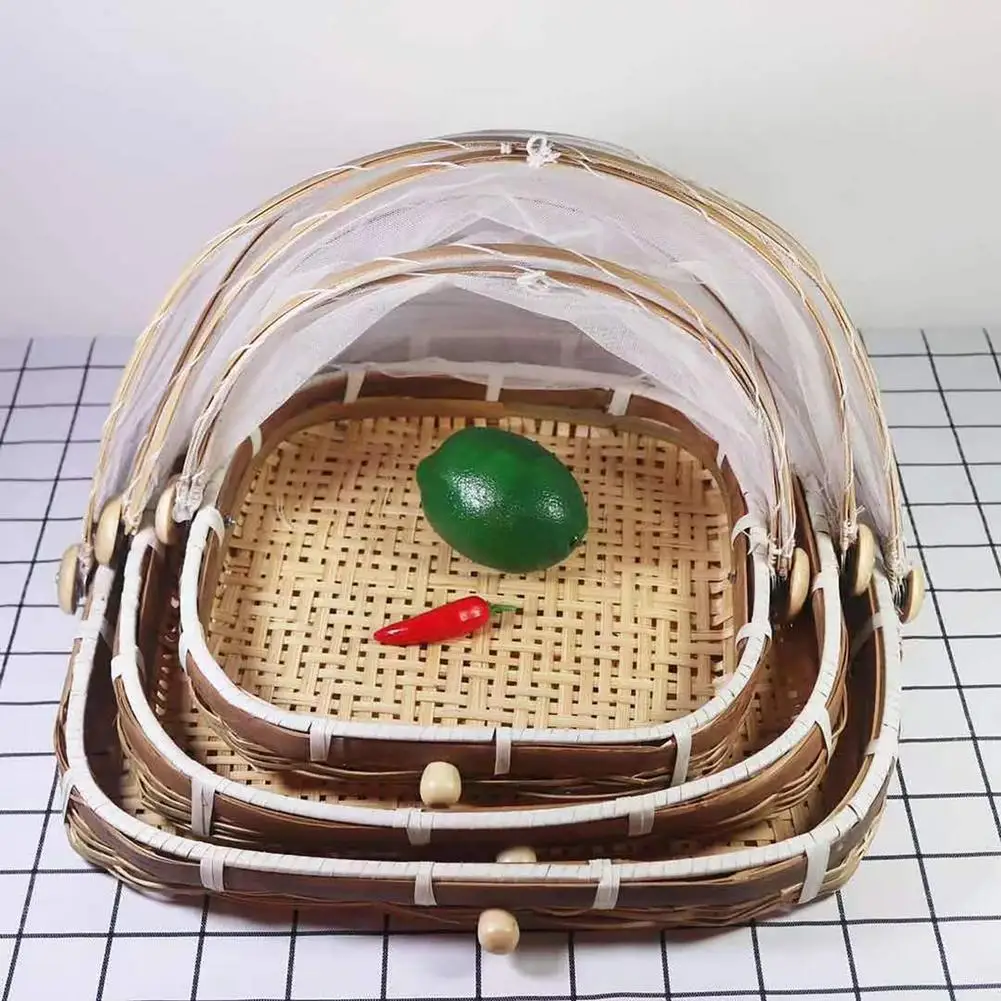Food Storage Net - 손으로 짠 대나무 음식 서빙 텐트