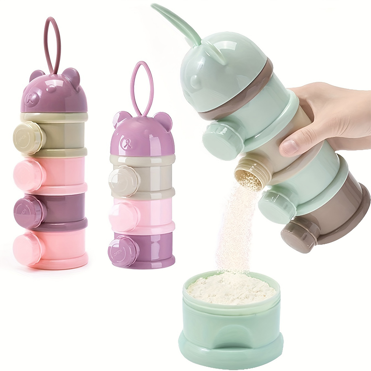 Food Storage 1 Year - 스트랩이 있는 대용량 아기 분유 용기,
