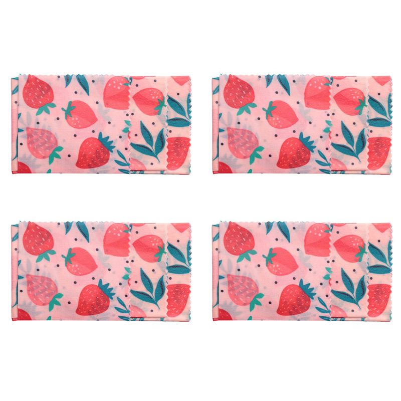 Beeswax Food Wrap - B62B-4세트 재사용 가능한 밀랍 천 랩