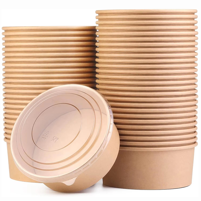 Food Storage Hot Box - 15개 크래프트 종이 그릇, 과일 샐러드