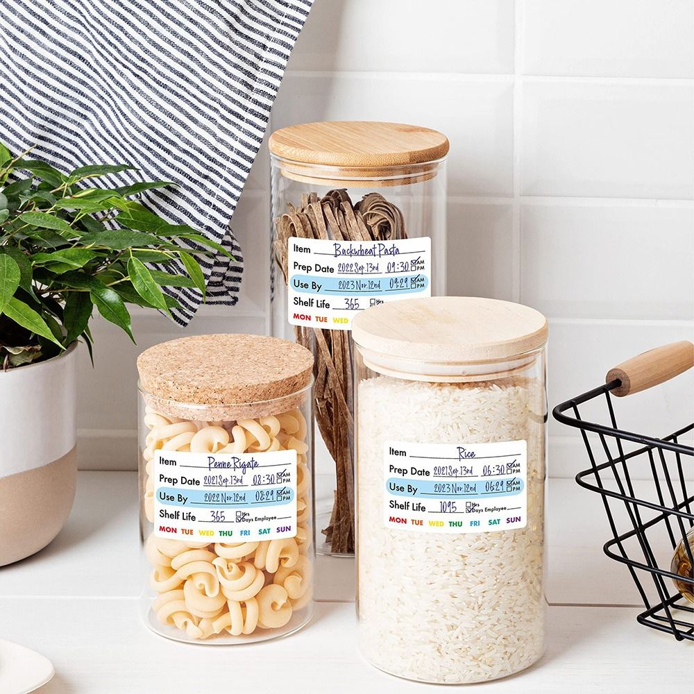 Food Storage And Safety - 250/300PCS 식품 유통기한 라벨 다기능 자체