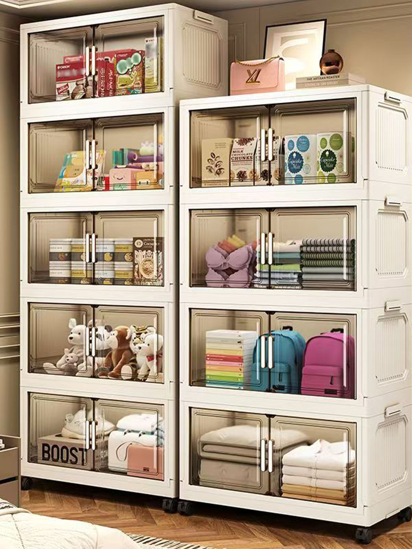Food Storage In Room - 수납장 접이식 수납함 가정용 거실 장난감