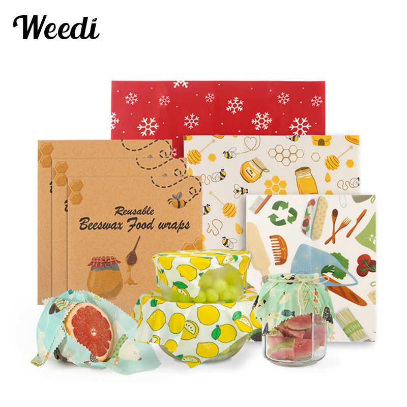Beeswax Food Wrap - 위디 3팩 재사용 가능 밀랍 랩