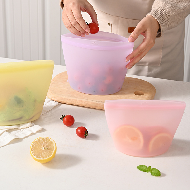 Food Storage Bags Reusable - 자가 밀봉 실리콘 보관 백 식품