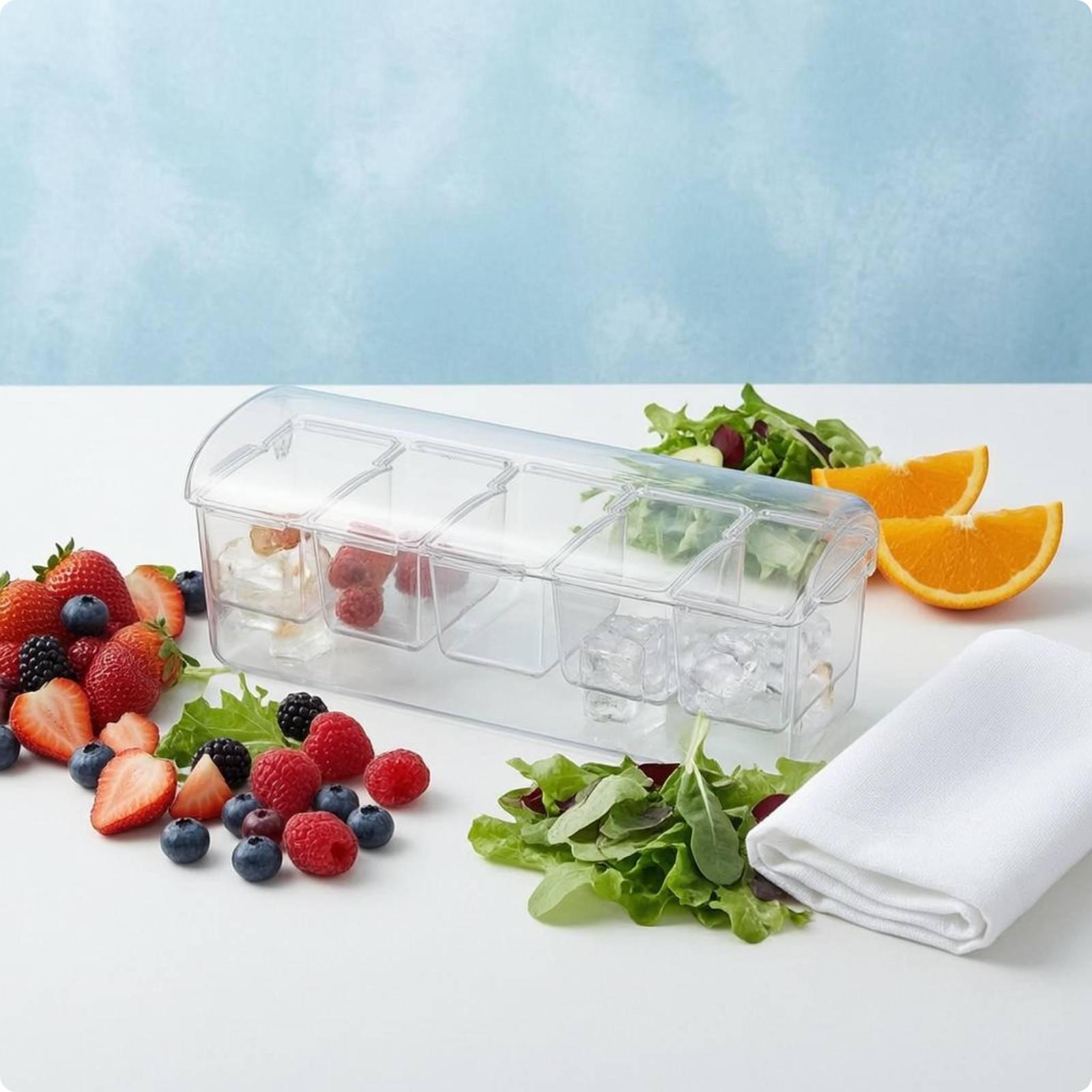 Food Storage Meal Prep - 밀폐형 샐러드 보관함, 5칸짜리 직사각형 음식