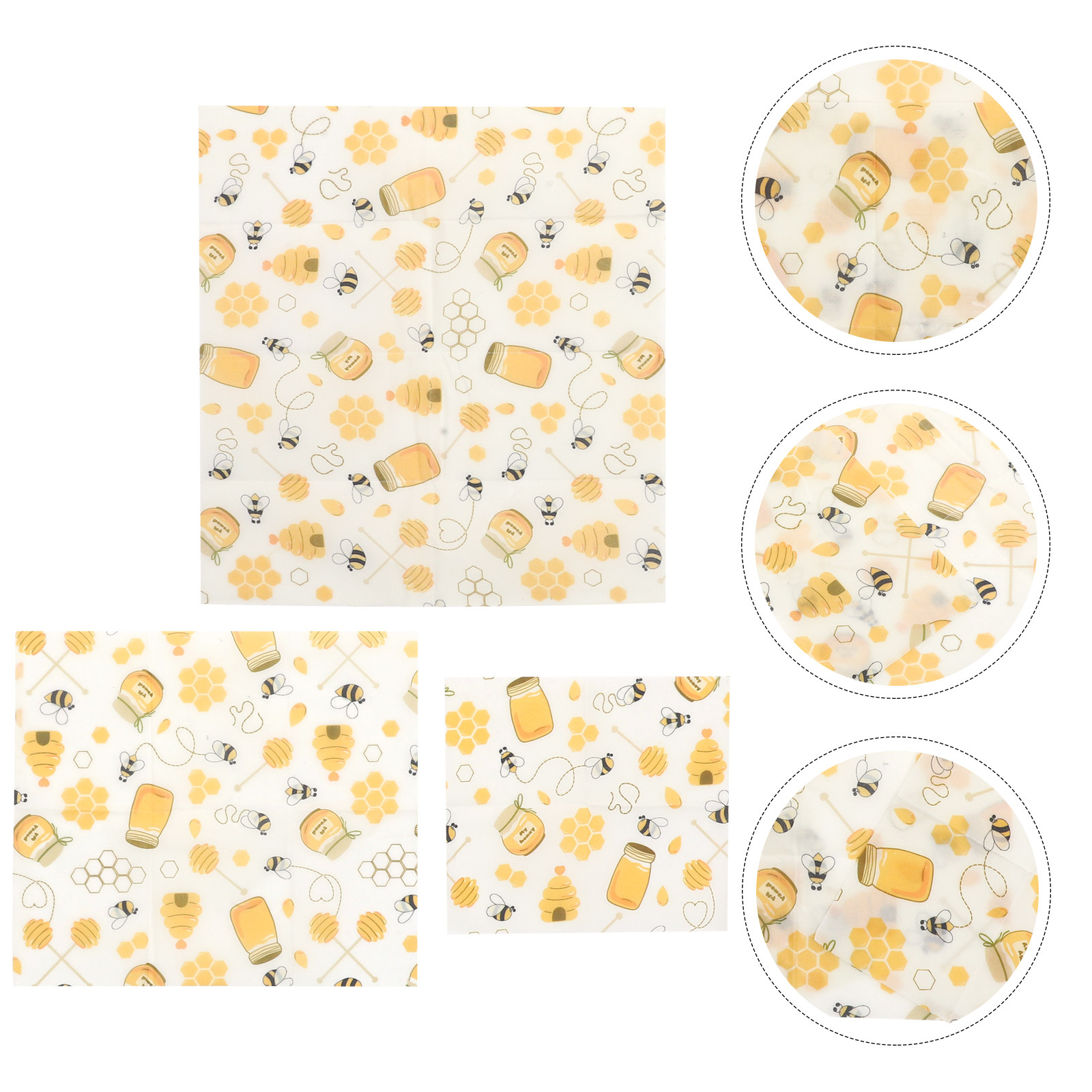 Beeswax Food Wrap - 3개입 벌집형 식품 포장재 재사용 가능