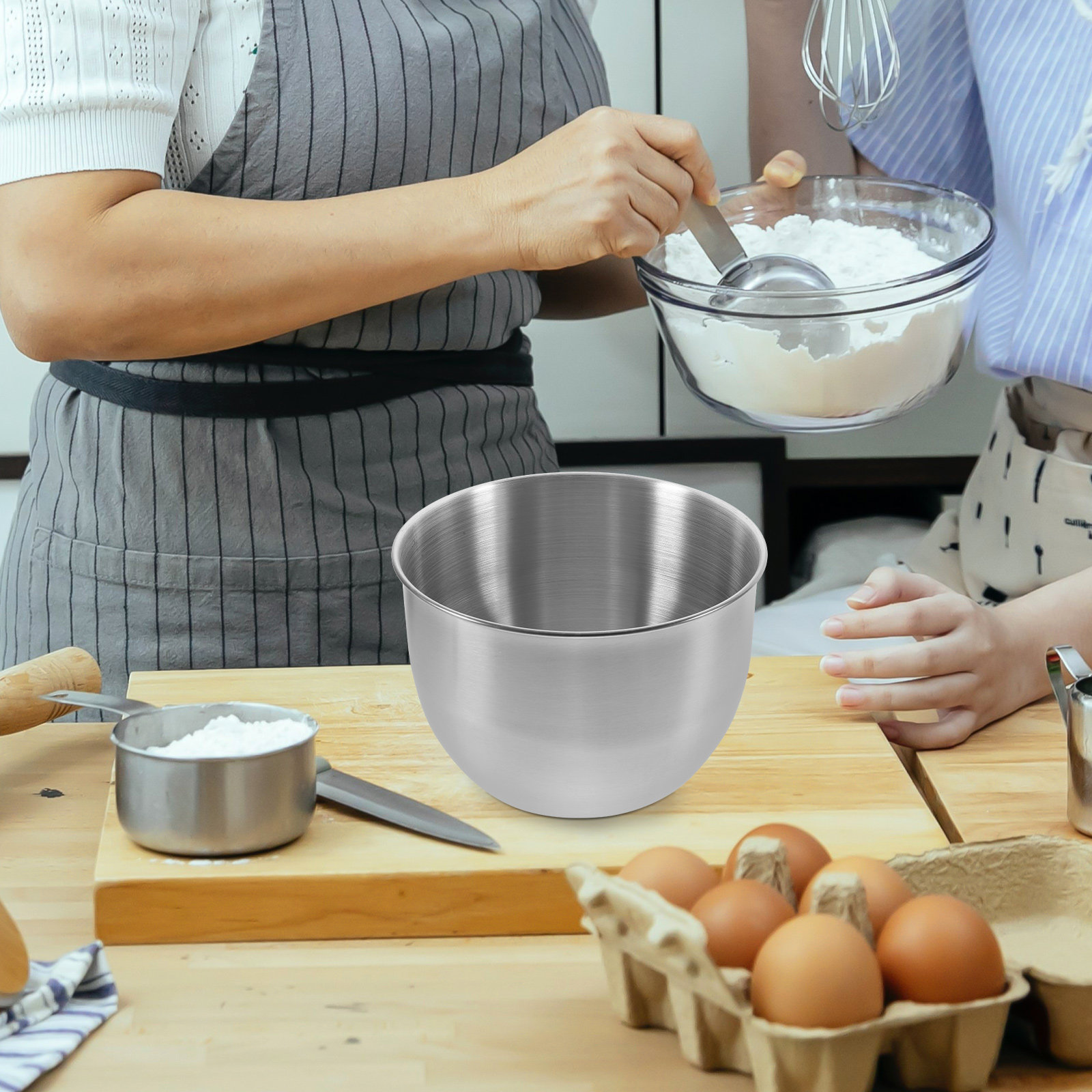 Food Storage Meal Prep - 딥 스테인리스 스틸 믹싱볼 두꺼운 금속