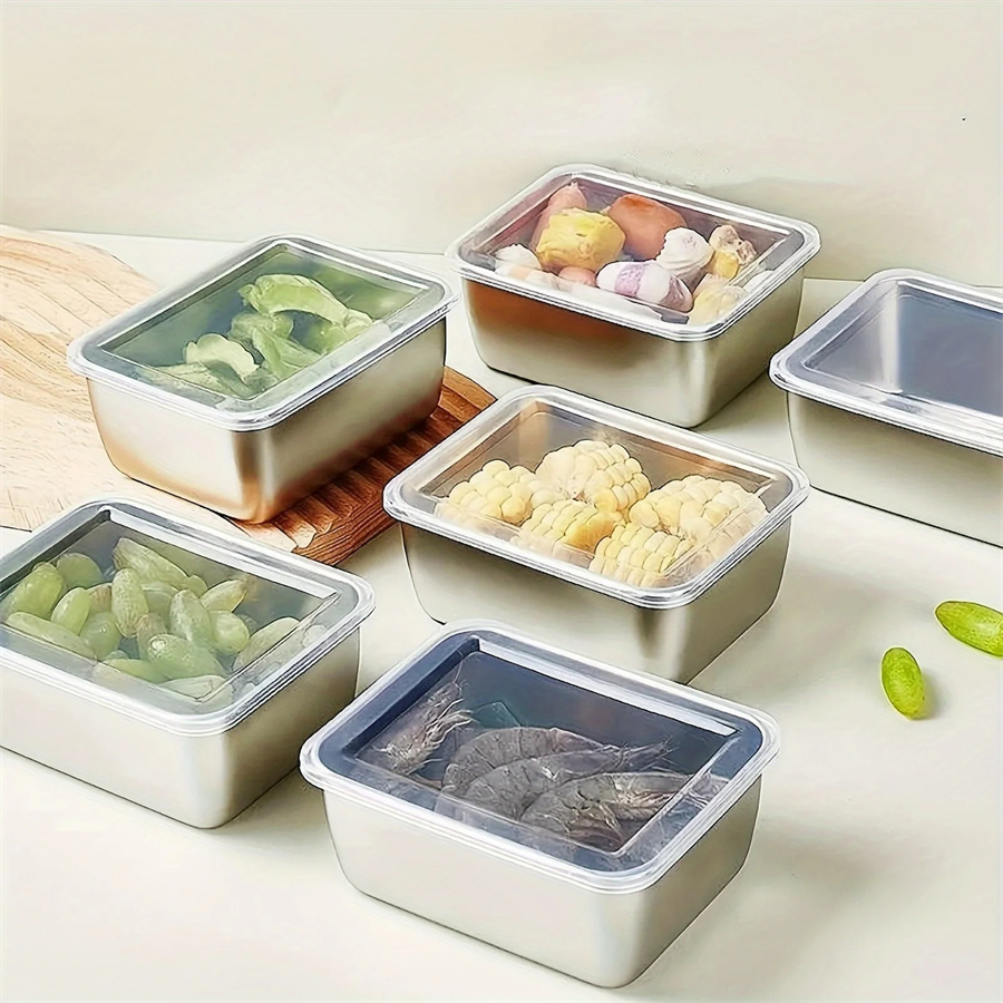 Food Storage Metal Box - 1/3/5pcs 스테인레스 스틸 식품 보관 상자