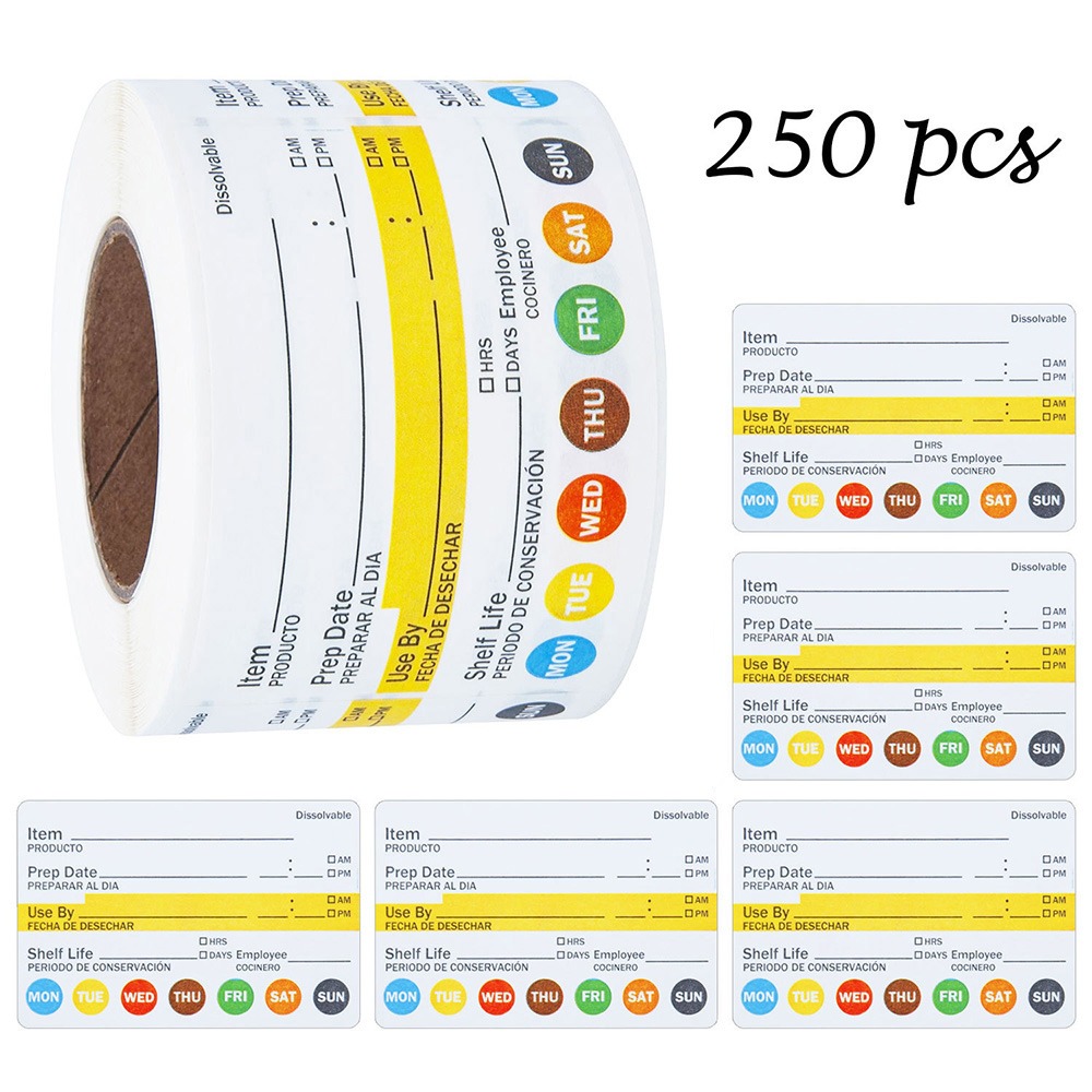 Food Storage And Safety - 250/300PCS 식품 유통기한 라벨 다기능 방수