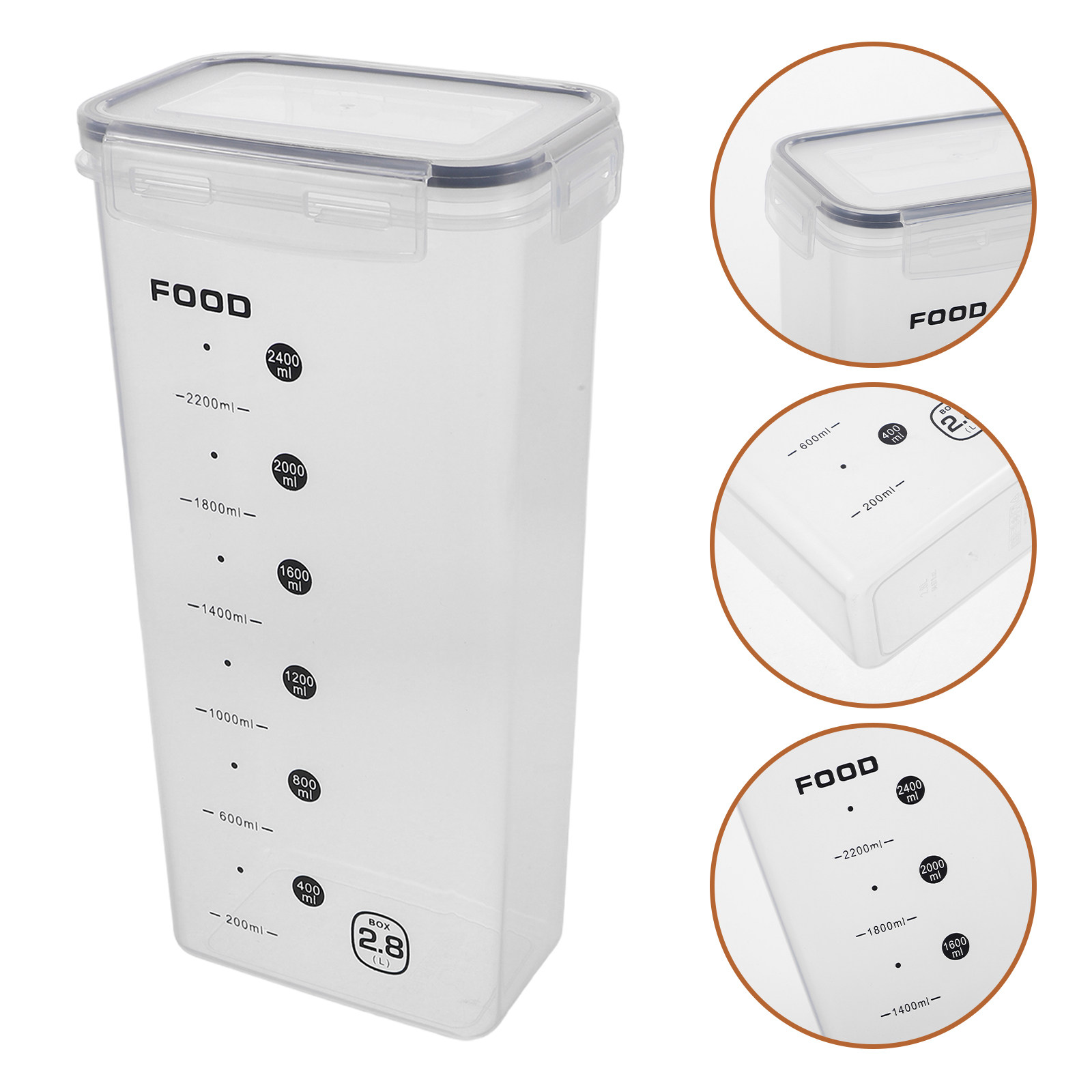 Food Storage Plastic Container - 2Pcs 곡물 저장 용기 밀폐형 투명