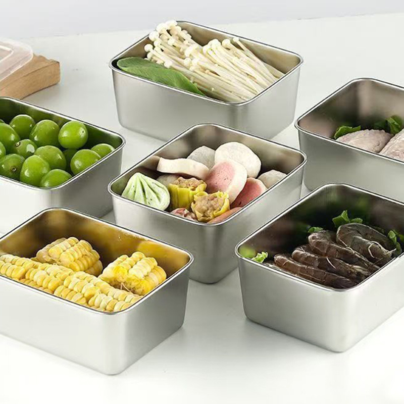 Food Storage Metal Box - 6피스 스테인리스 스틸 식품 보관 용기