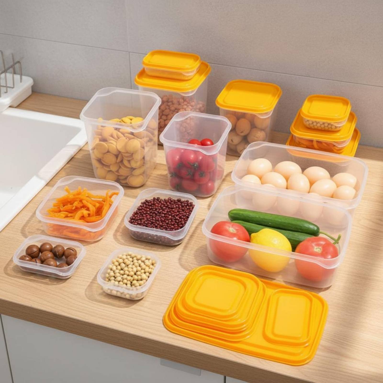 17개 냉장고 보관함 세트, 새지 않는 플라스틱 음식  - Food Storage Plastic Container 리뷰 및 가격