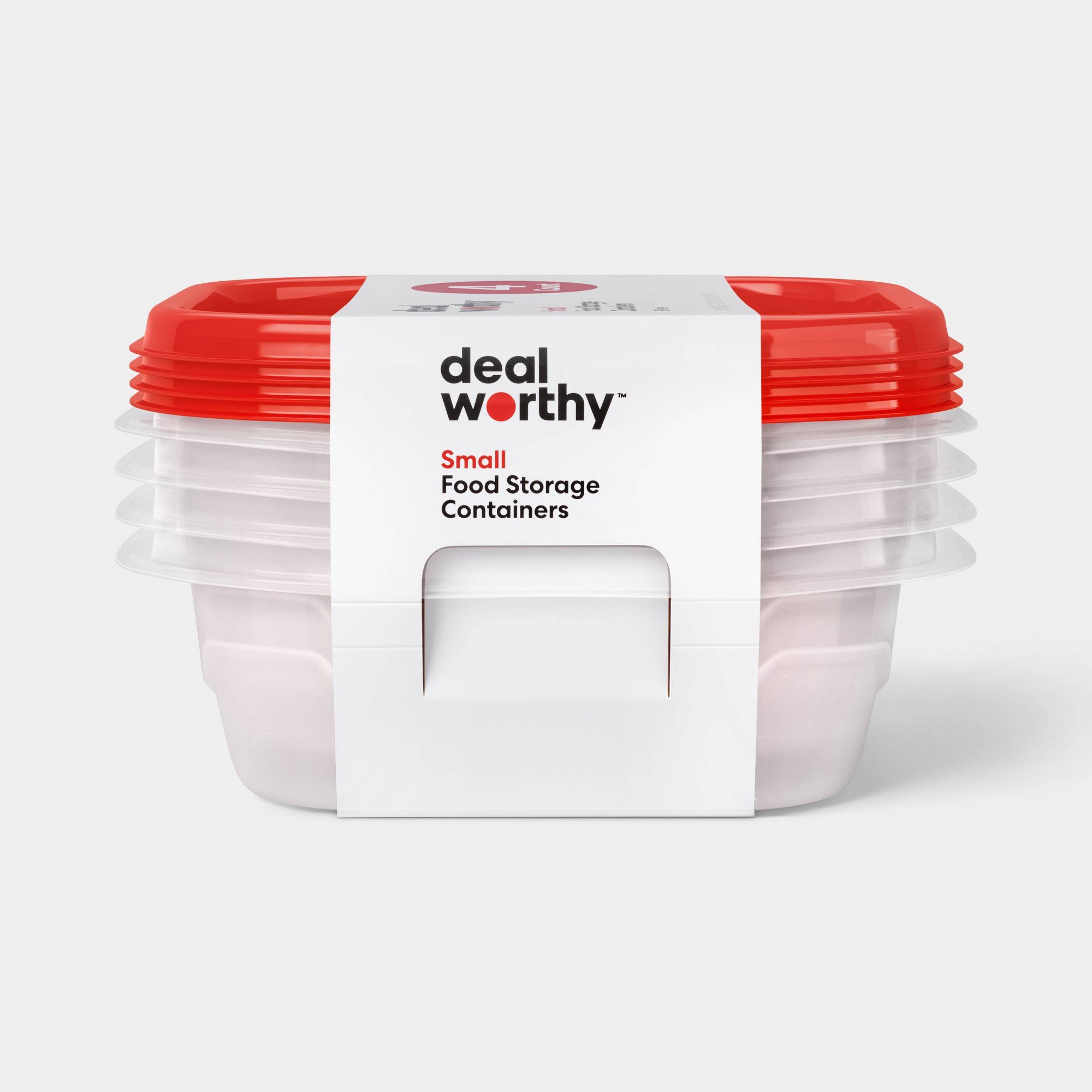 4개의 작은 사각형 식품 보관 용기(스냅 뚜껑 포함), - Food Storage Meal Prep 리뷰 및 가격