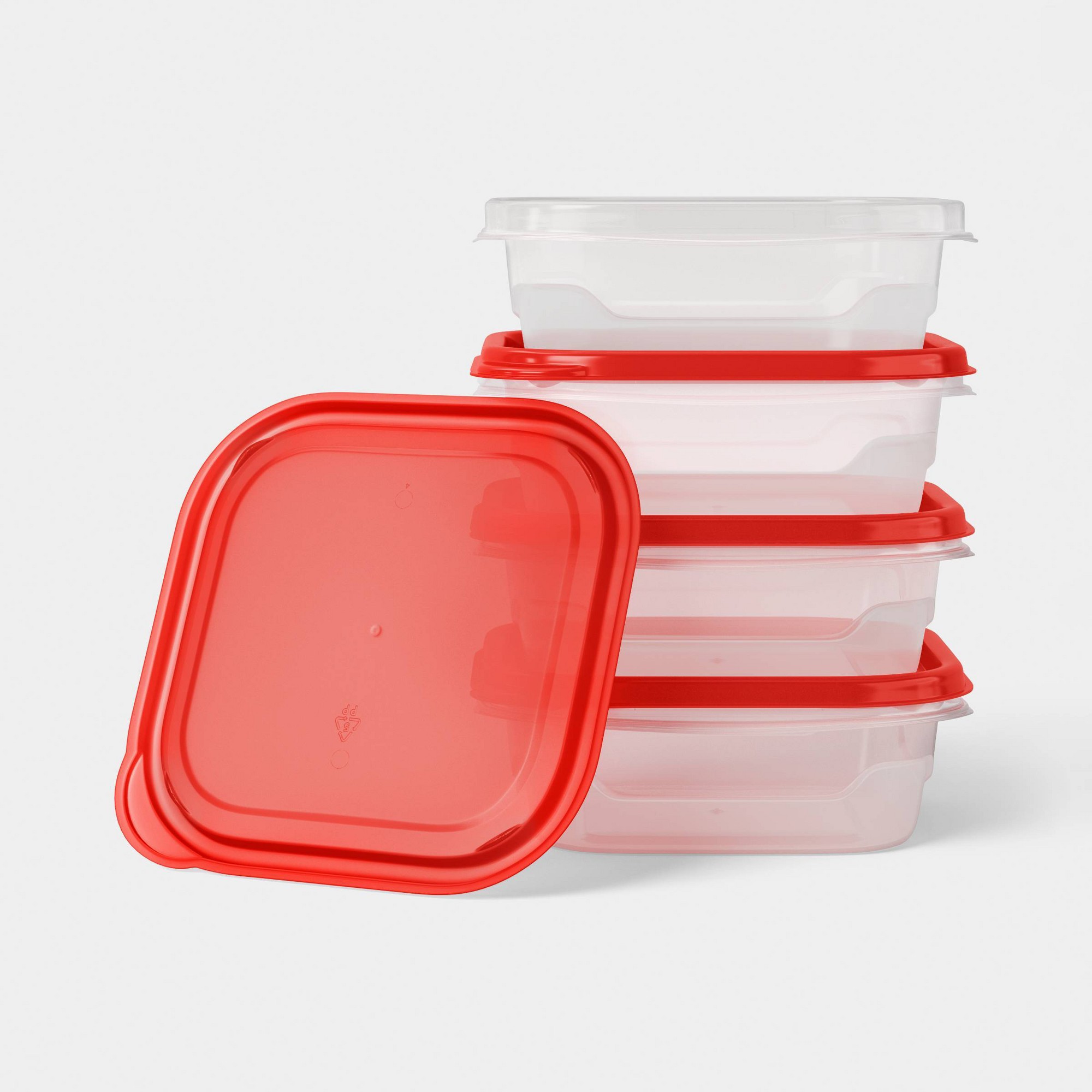4개의 작은 사각형 식품 보관 용기(스냅 뚜껑 포함), - Food Storage Meal Prep 리뷰 및 가격