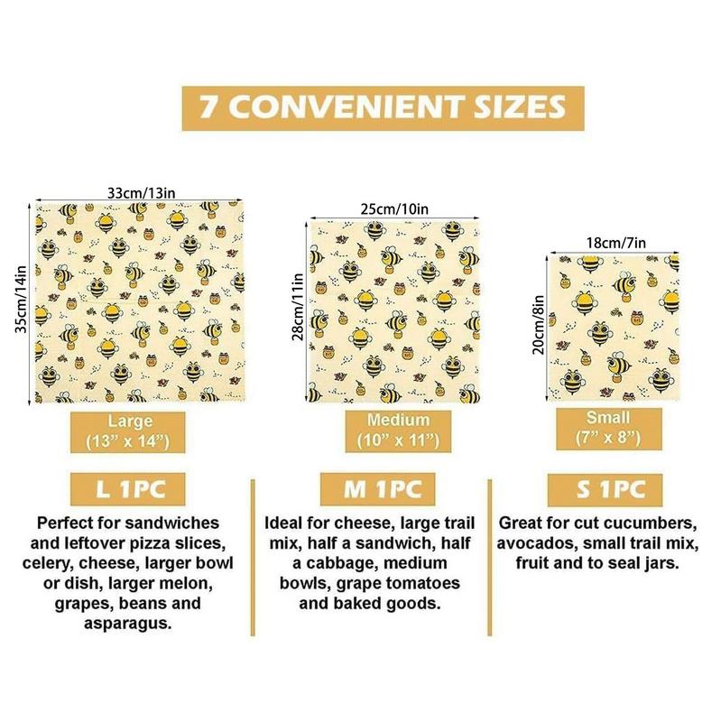 3pcs 재사용 가능한 식품 신선한 유지 천 유기 저장 - Beeswax Food Wrap 리뷰 및 가격