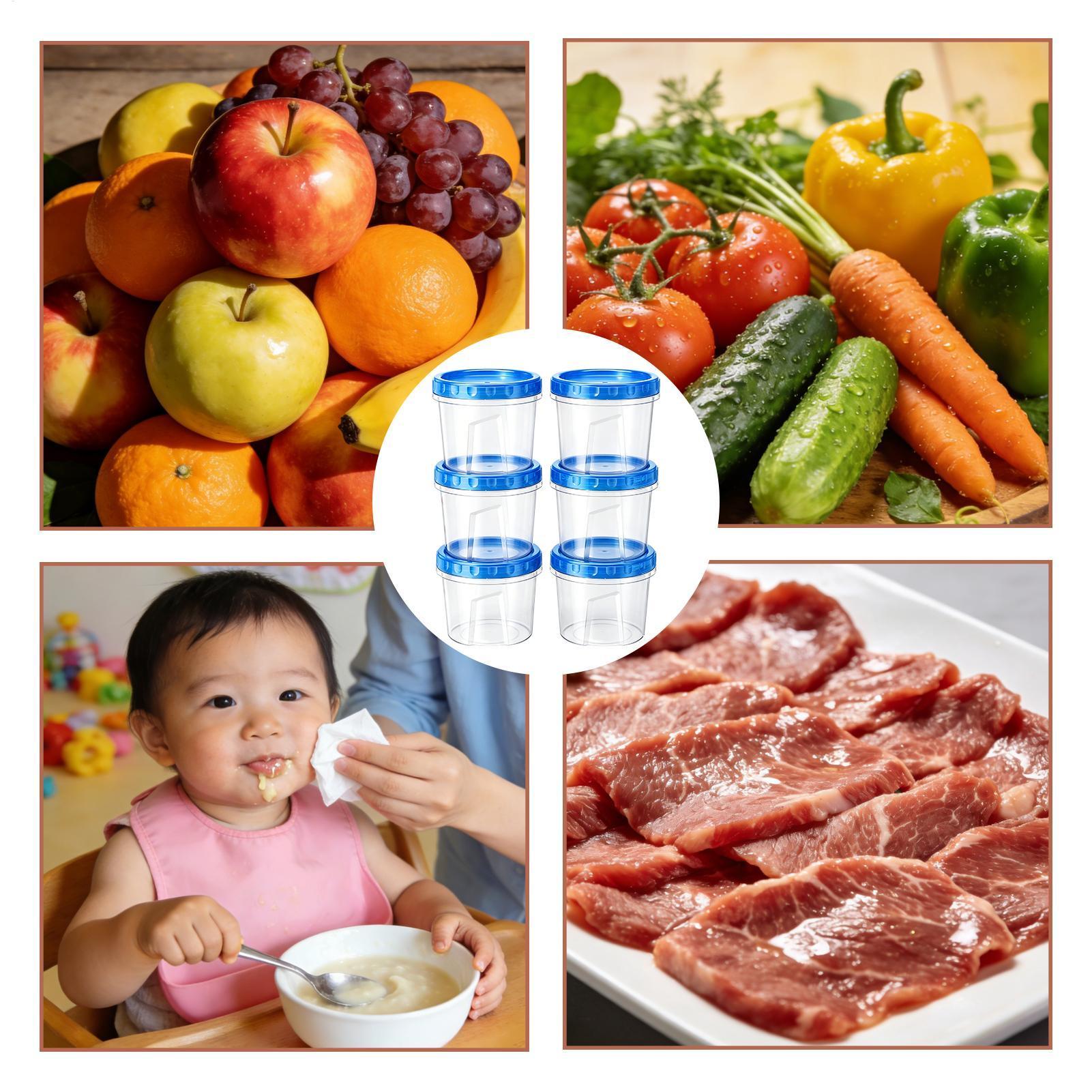 식품 보관용 냉동고 용기 6개 16온스 누출 방지 쌓을 - Food Storage Plastic Container 리뷰 및 가격