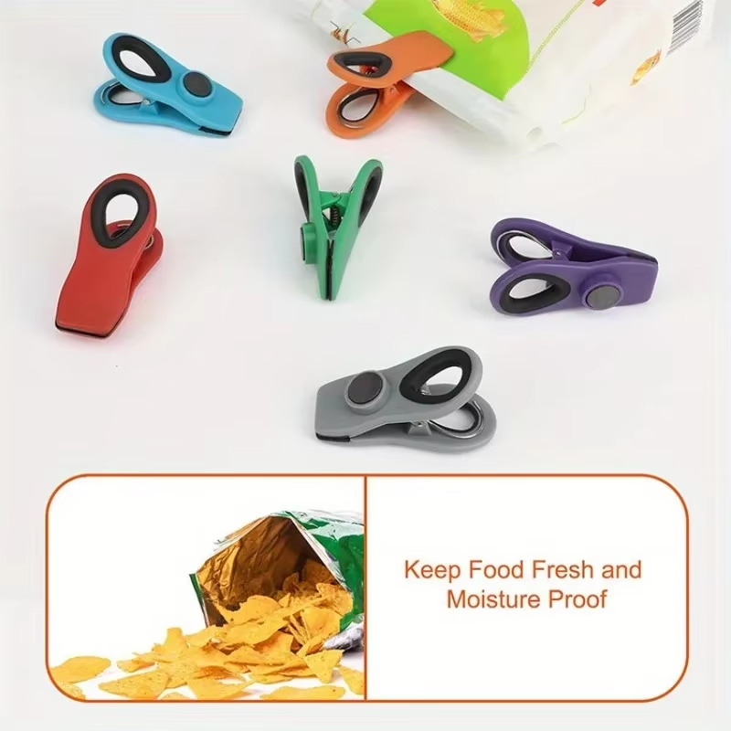 10pcs 재사용 가능한 씰링 백 클립 (자석 포함), - Food Storage Bags Reusable 리뷰 및 가격