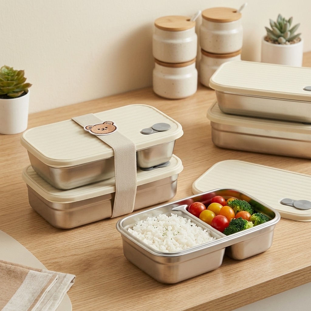 스테인리스 스틸 도시락 금속 도시락 전자레인지용 식품  - Food Storage Metal Box 리뷰 및 가격