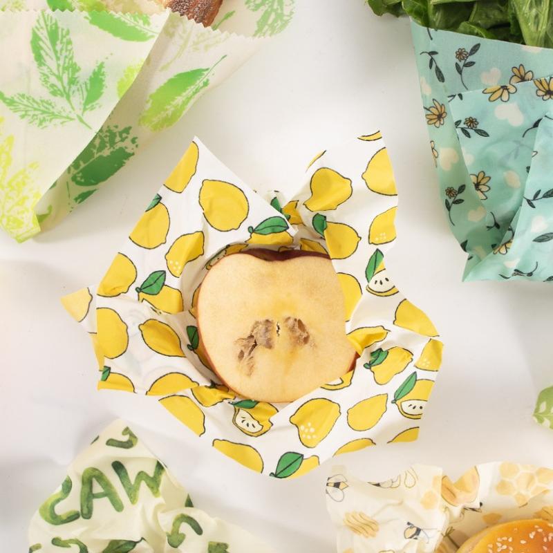 재사용 가능한 밀랍 랩 3매 세트 유기농 식품 보관 지 - Beeswax Food Wrap 리뷰 및 가격