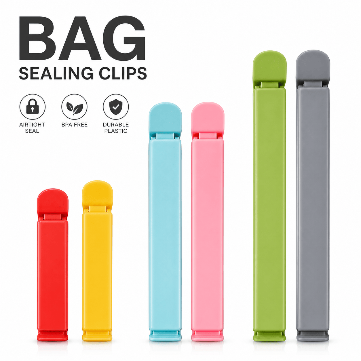 5개 플라스틱 백 밀봉 클립, 스낵 백용 밀폐형 재사용 - Food Storage Bags Reusable 리뷰 및 가격