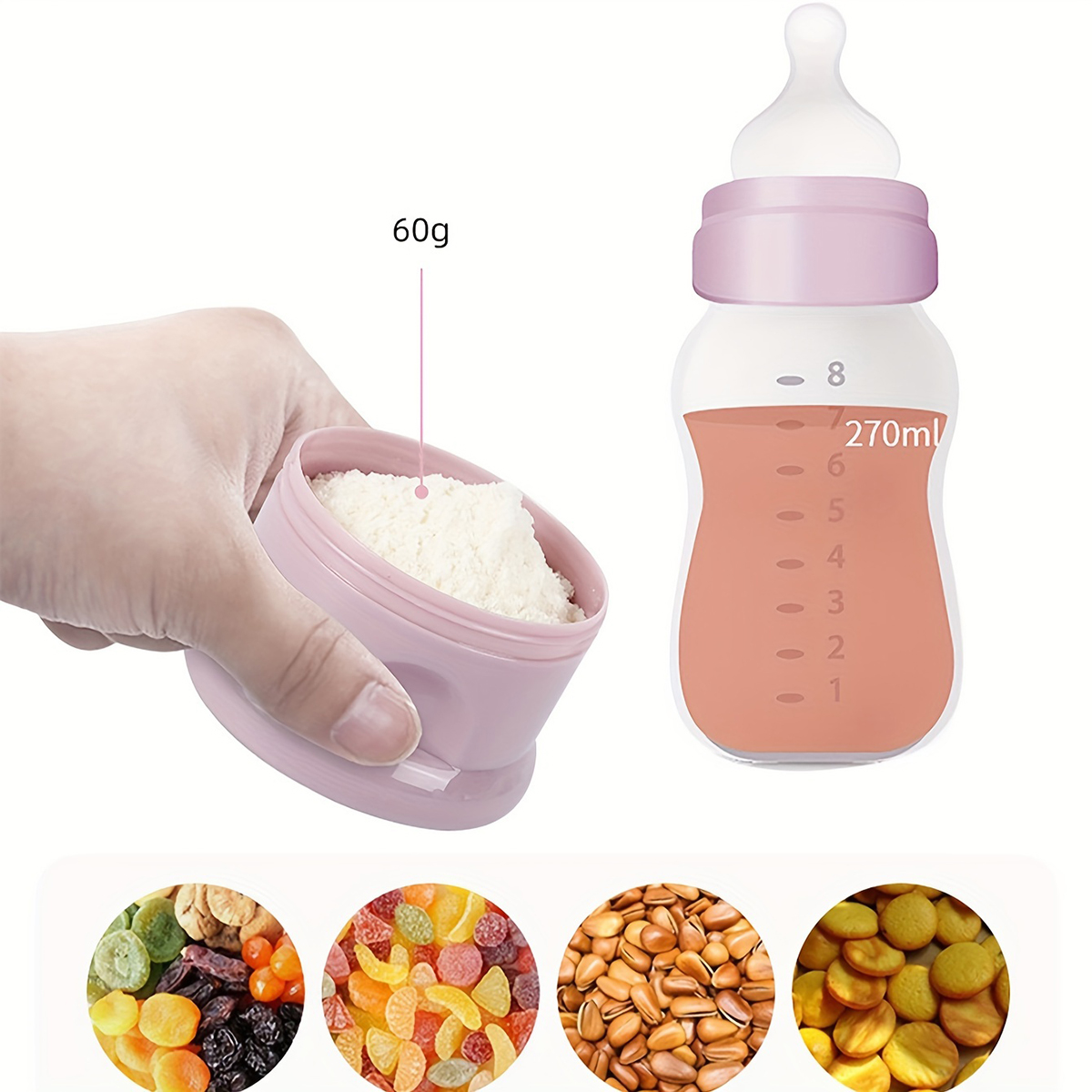 스트랩이 있는 대용량 아기 분유 용기, 분유 디스펜서, - Food Storage 1 Year 리뷰 및 가격