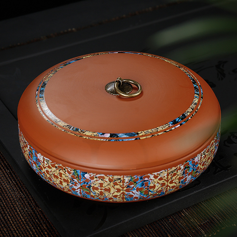 보라색 점토 차 항아리 라운드 설탕 그릇 향신료 보관  - Food Storage Tank 리뷰 및 가격