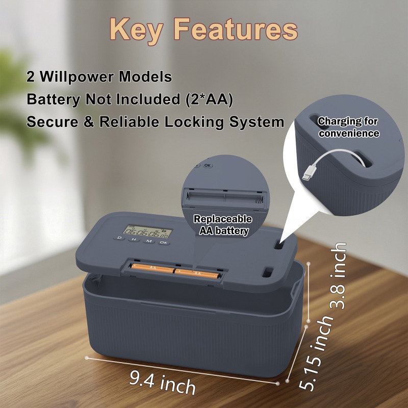 타이머가 있는 잠금 상자 전화기 보관함 시간 잠금 보관 - Food Storage And Safety 리뷰 및 가격