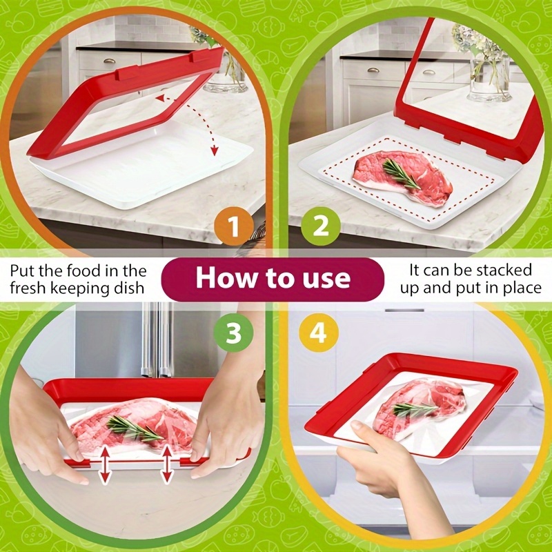 식품 보존 트레이 재사용 가능 적층식 육류 보관 안전  - Food Storage And Safety 리뷰 및 가격
