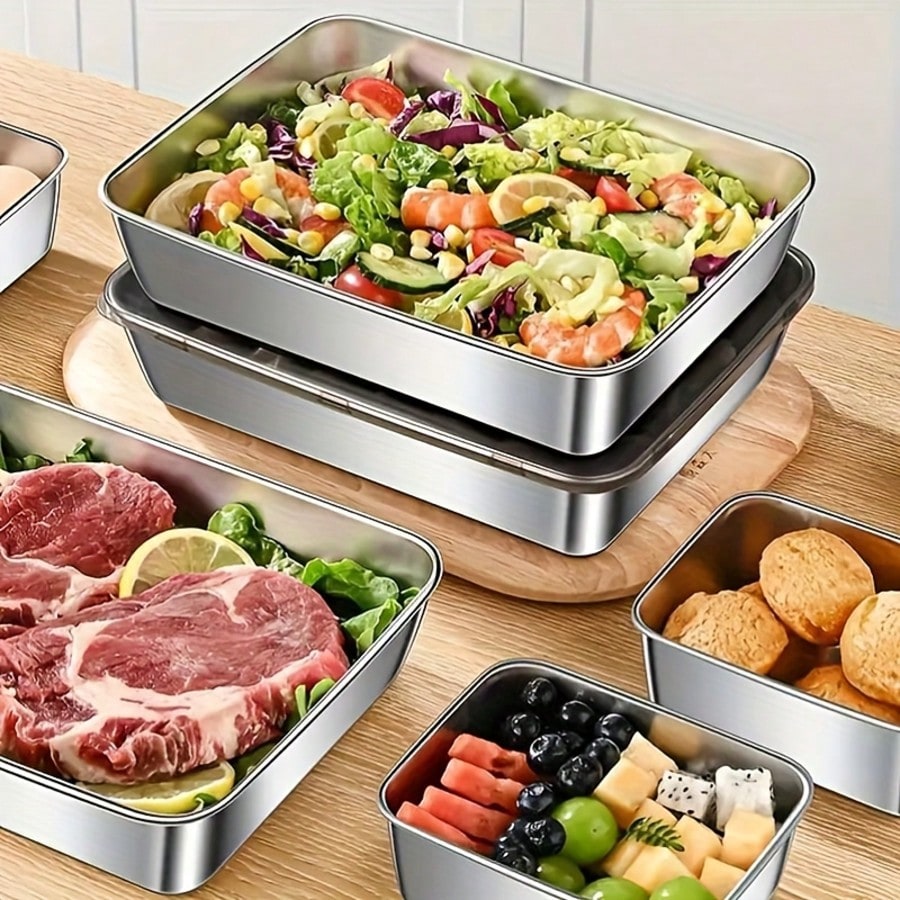 5종 스테인리스 스틸 음식 보관 용기 세트 (투명 뚜껑 - Food Storage Containers Xl 리뷰 및 가격