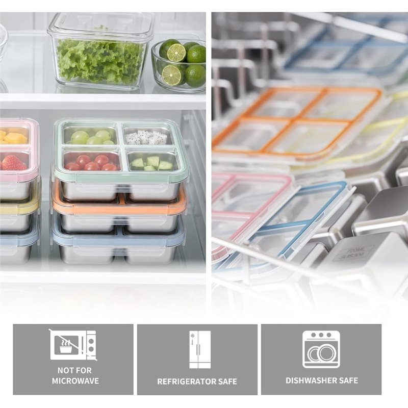 GIGI 4팩 스테인리스 스낵 용기, 4칸 금속 스낵  - Food Storage Metal Box 리뷰 및 가격