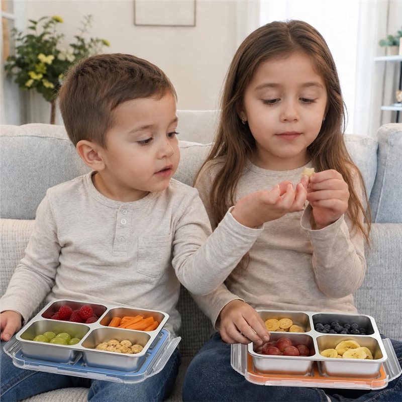 GIGI 4팩 스테인리스 스낵 용기, 4칸 금속 스낵  - Food Storage Metal Box 리뷰 및 가격