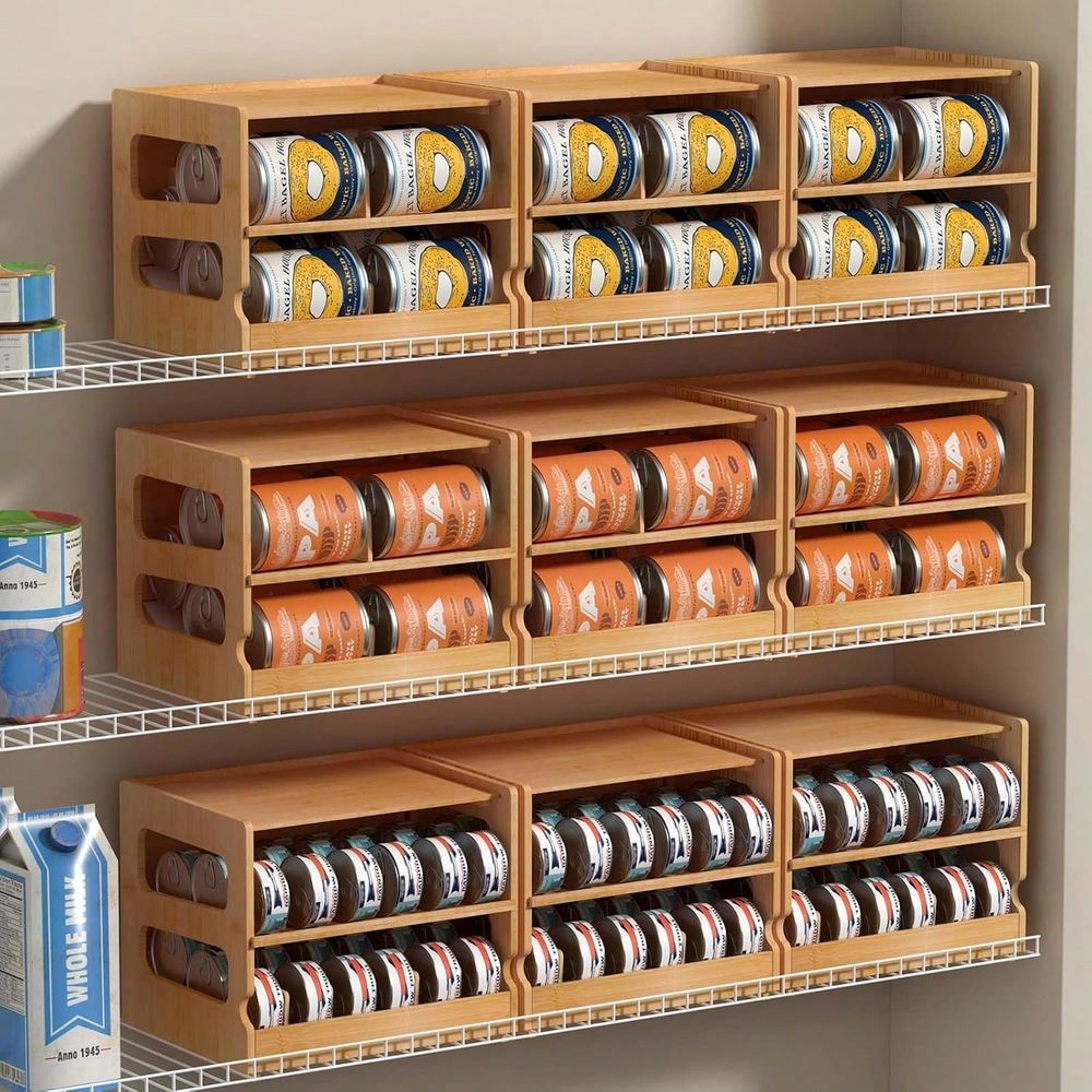 쌓을 수 있는 대나무 고양이 사료 정리함, 2단 조절  - Food Storage Dispenser 리뷰 및 가격
