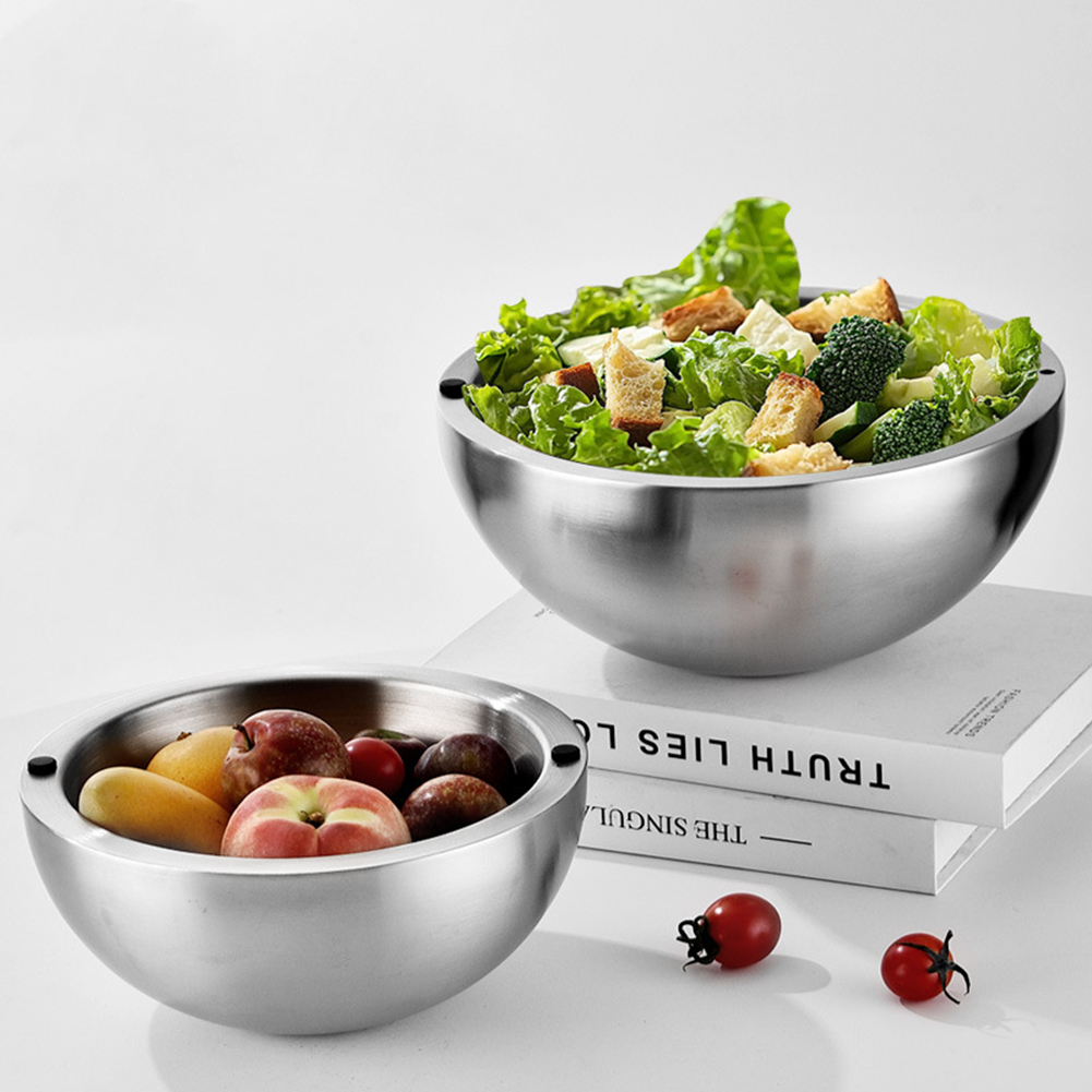 304 두꺼운 샐러드 믹싱 그릇 스테인레스 스틸 이중  - Food Storage Metal Box 리뷰 및 가격