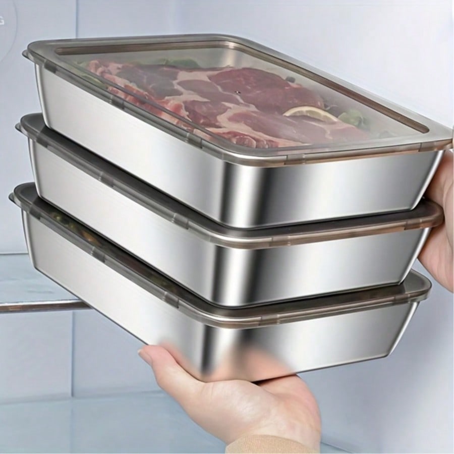 6개(3박스+3뚜껑) 스테인리스 스틸 식품 보관 용기  - Food Storage Meal Prep 리뷰 및 가격