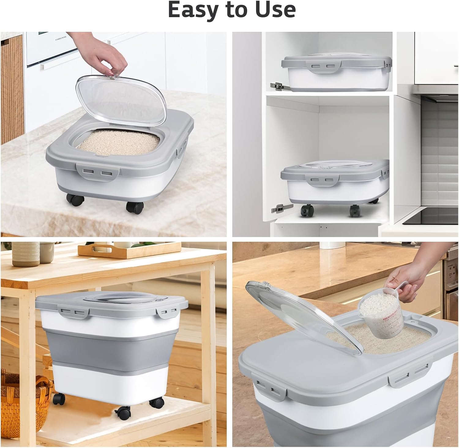 대용량 고양이 개 사료 보관 용기 접이식 밀폐 주방 곡 - Food Storage Containers Xl 리뷰 및 가격