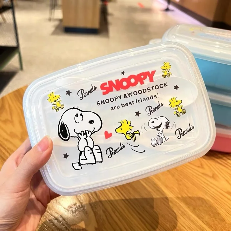 귀여운 스누피 도시락 세트 (수저 포크 포함) 만화 피 - Food Storage In Room 리뷰 및 가격