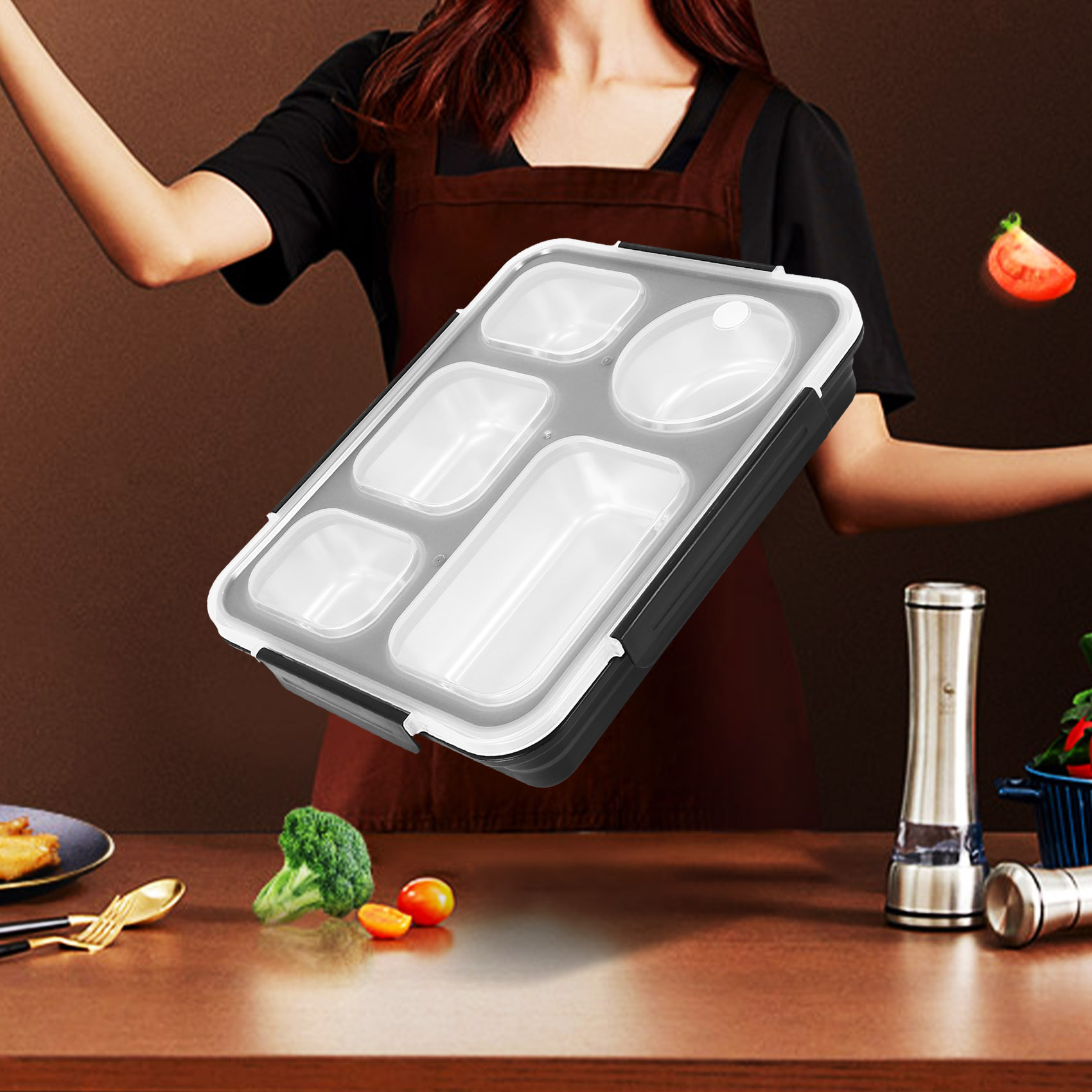 뜨거운 점심 도시락 상자 절연 스테인레스 스틸 사각형  - Food Storage Hot Box 리뷰 및 가격
