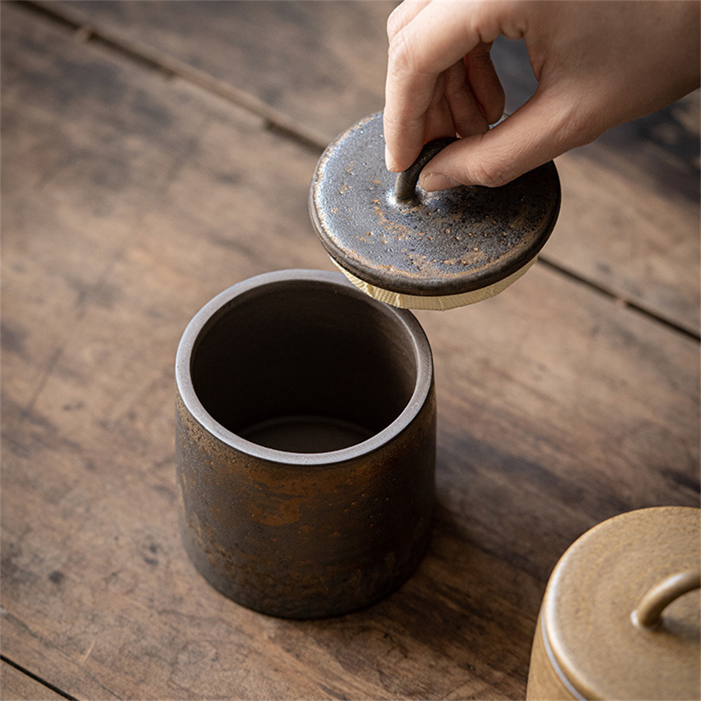 세라믹 차 캐디 봉인 된 항아리 작은 차 상자 휴대용  - Food Storage Tank 리뷰 및 가격