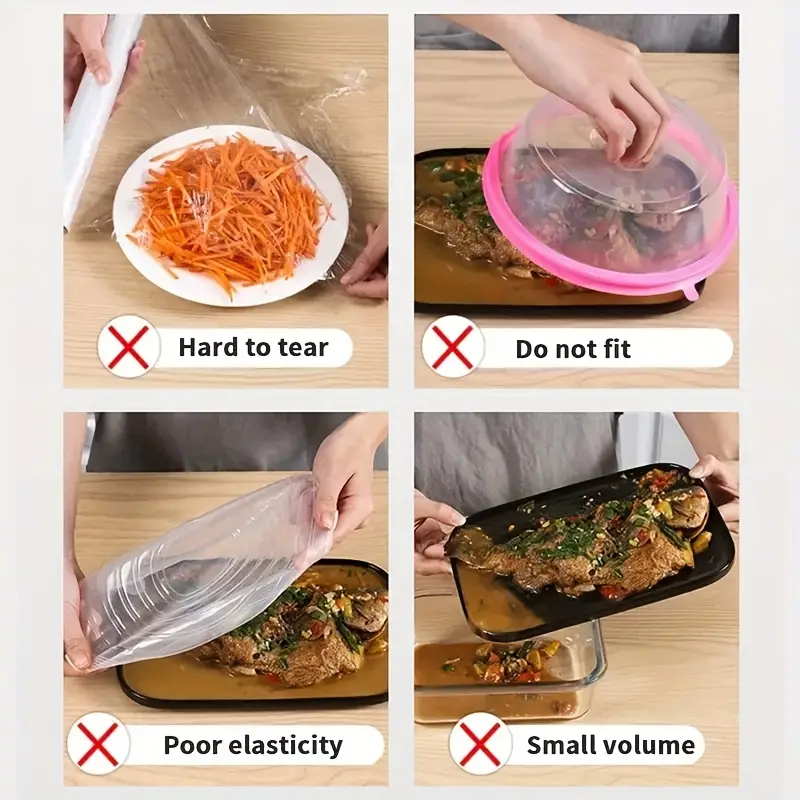 100pcs 식품 등급 일회용 사란 랩 위장 커버 주방 - Food Storage And Safety 리뷰 및 가격
