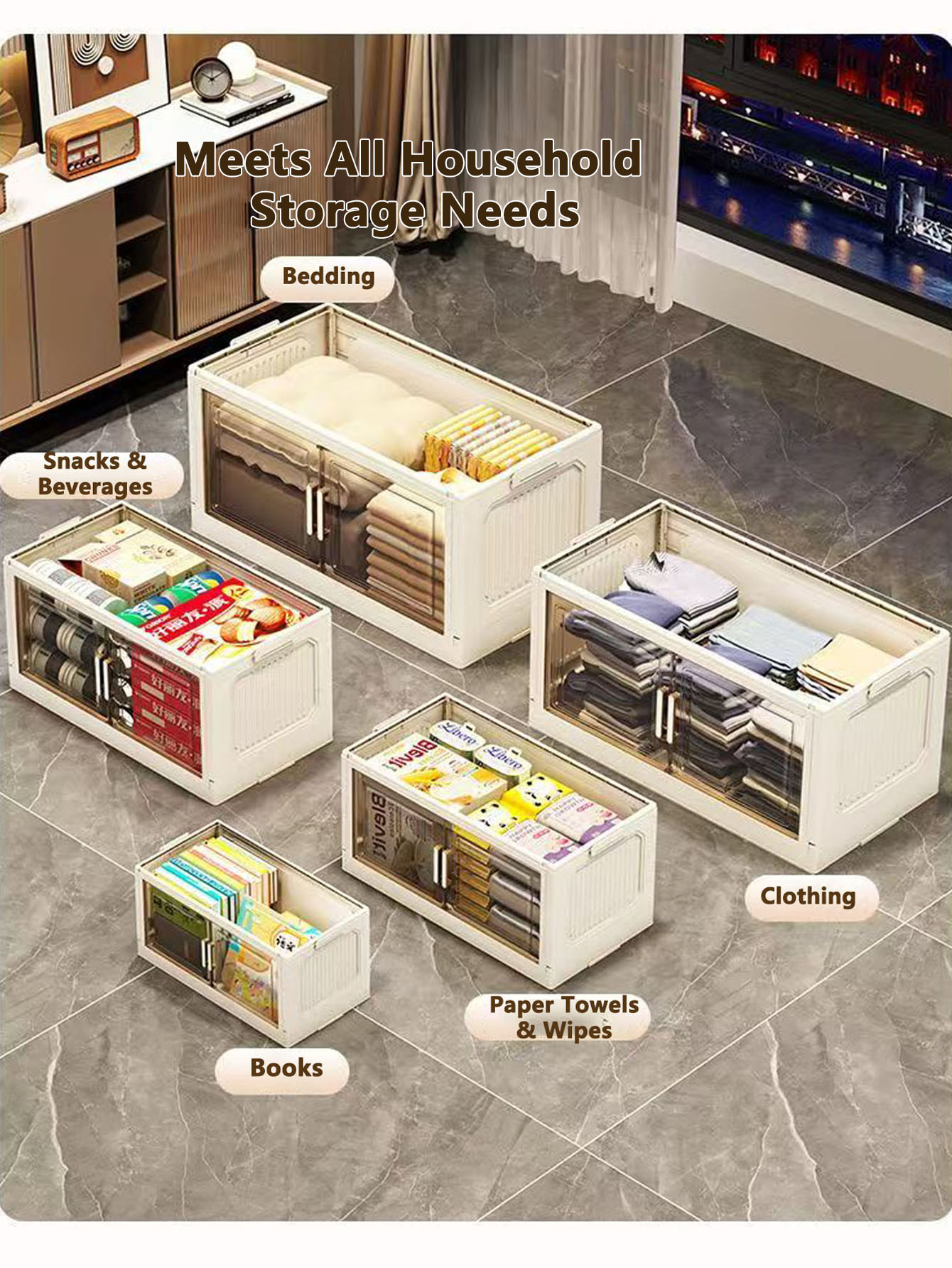 수납장 접이식 수납함 가정용 거실 장난감 수납장 수납  - Food Storage In Room 리뷰 및 가격