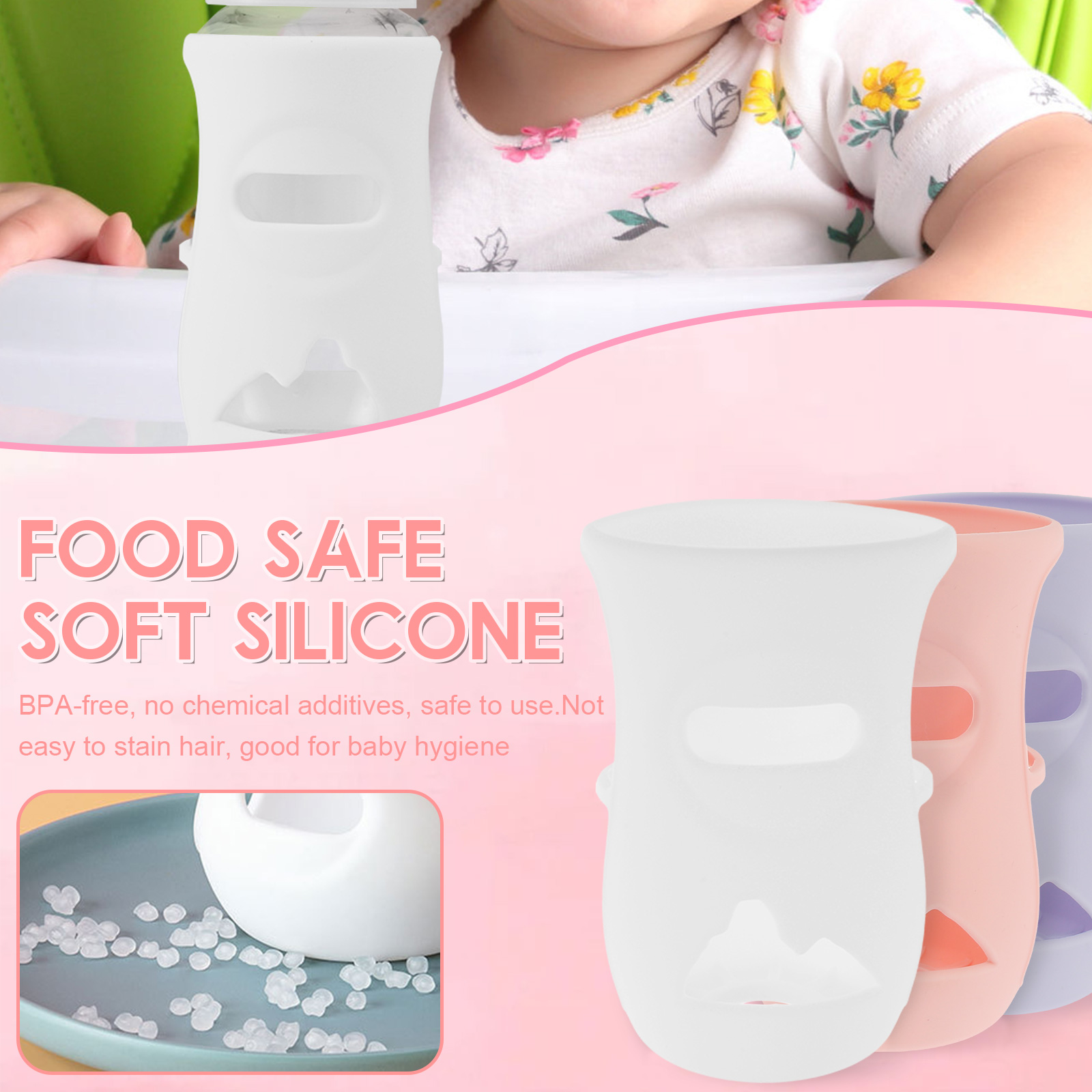 실리콘 슬리브 실리콘 아기 병 커버 절연 유리 병 AV - Food Storage 1 Year 리뷰 및 가격