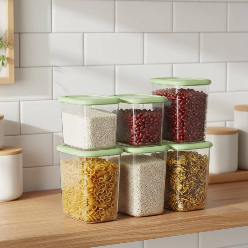6개의 밀폐 식품 보관 용기 세트, 투명 디자인 플라스 - Food Storage Plastic Container 리뷰 및 가격