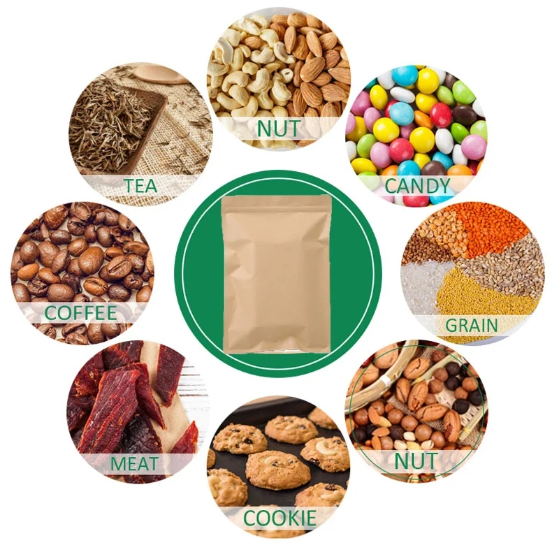100PCS 갈색 크래프트 종이 지퍼 잠금 파우치 허브 - Food Storage Bags Reusable 리뷰 및 가격