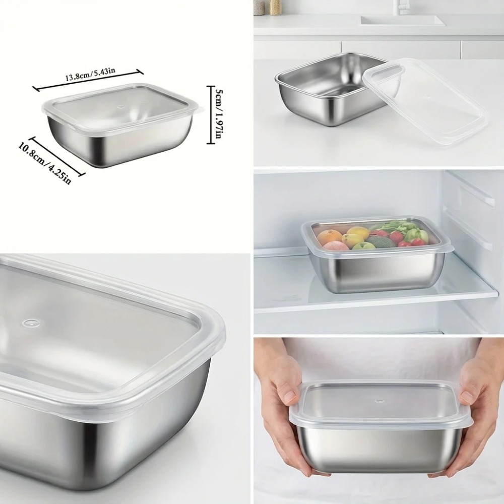 6pcs 스텐 밀폐 용기 스텐 반찬통 누수 방지 6pc - Food Storage Metal Box 리뷰 및 가격