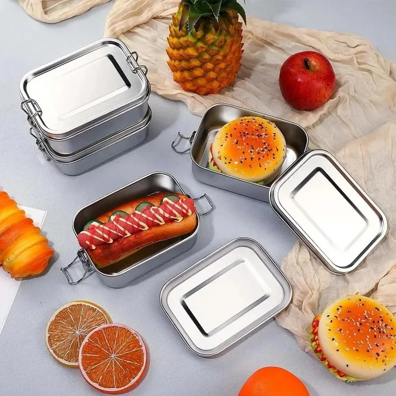 304 스테인리스 스틸 1200/2400ml 도시락 용 - Food Storage Metal Box 리뷰 및 가격