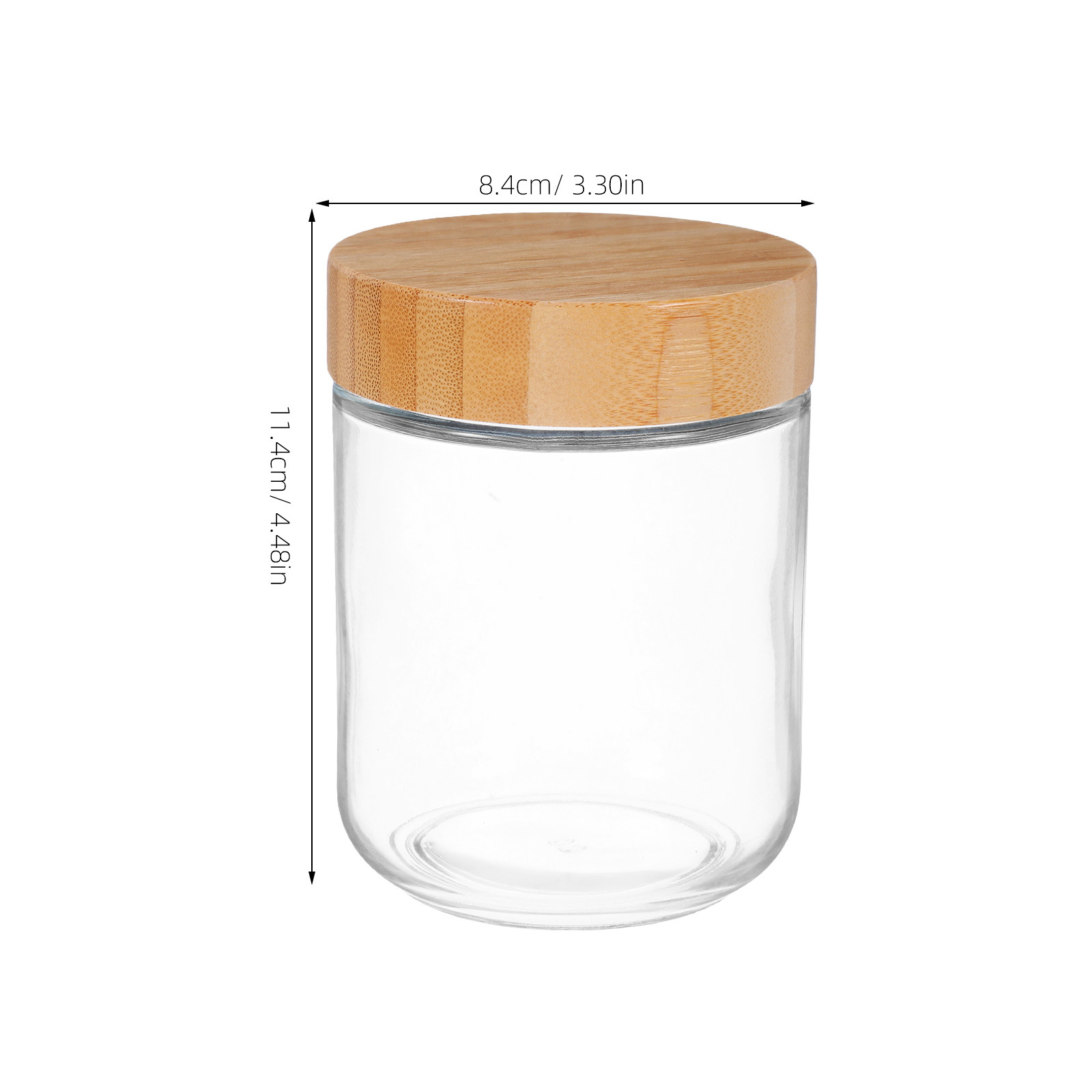 대나무 뚜껑이 있는 4개의 투명 유리병, 밀폐형 식품  - Food Storage Plastic Container 리뷰 및 가격