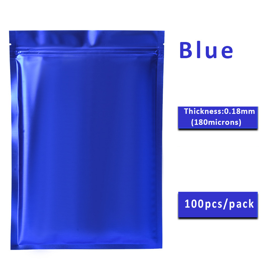 100개 무광택 블루 포일 지퍼 파우치, 수제 간식용  - Food Storage Bags Reusable 리뷰 및 가격